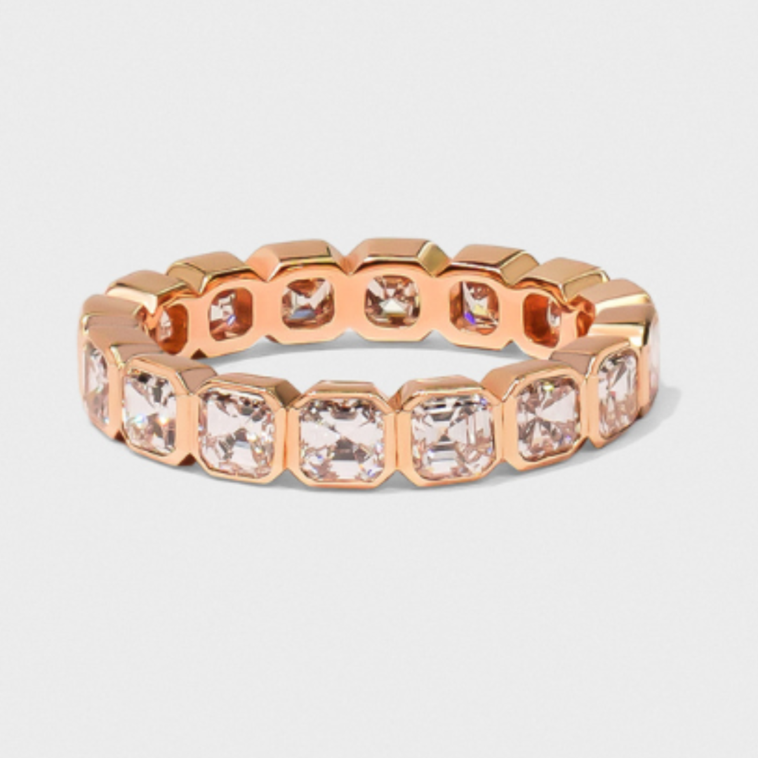 Bezel Set Asscher Cut Band