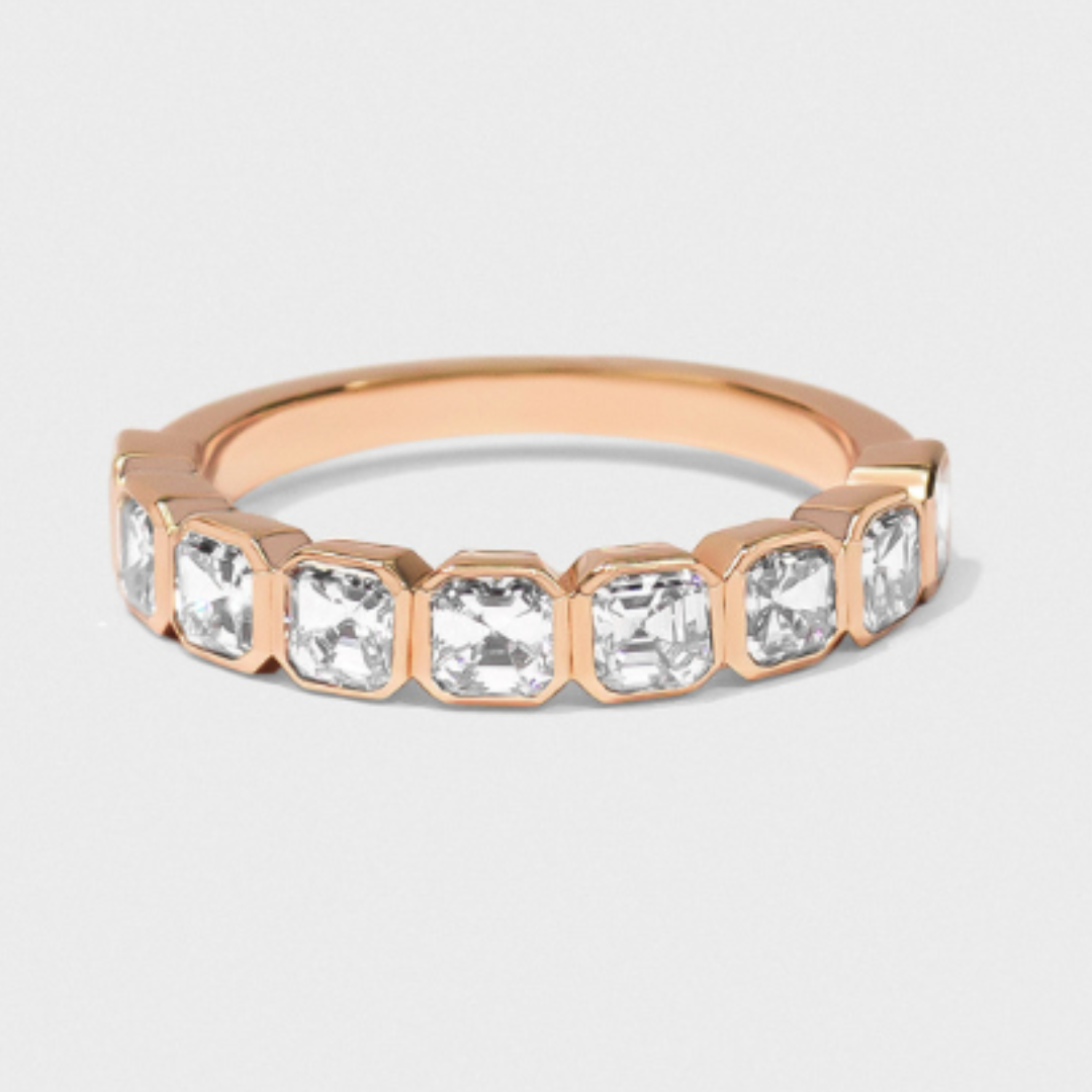 Bezel Set Asscher Cut Band