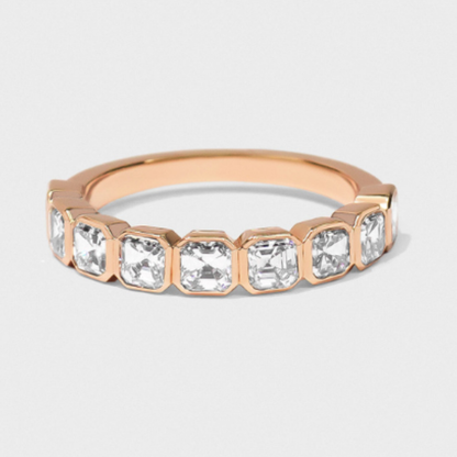 Bezel Set Asscher Cut Band