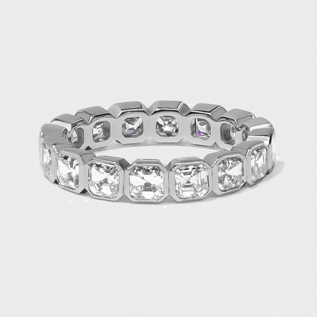Bezel Set Asscher Cut Band