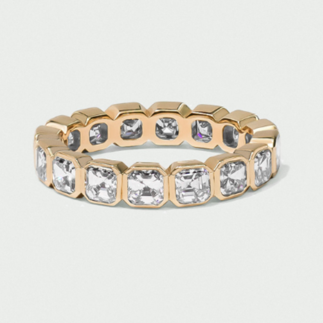 Bezel Set Asscher Cut Band
