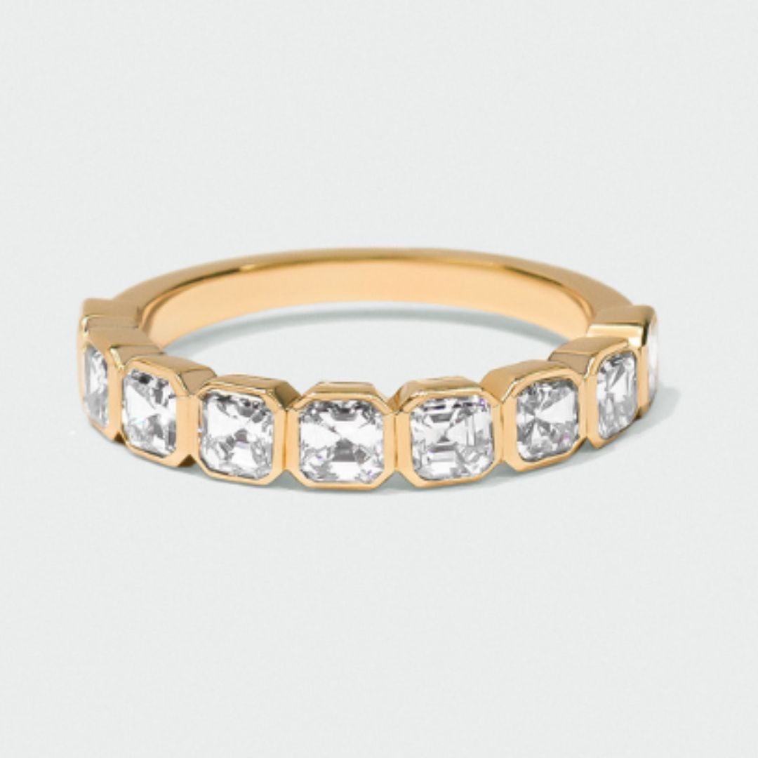 Bezel Set Asscher Cut Band