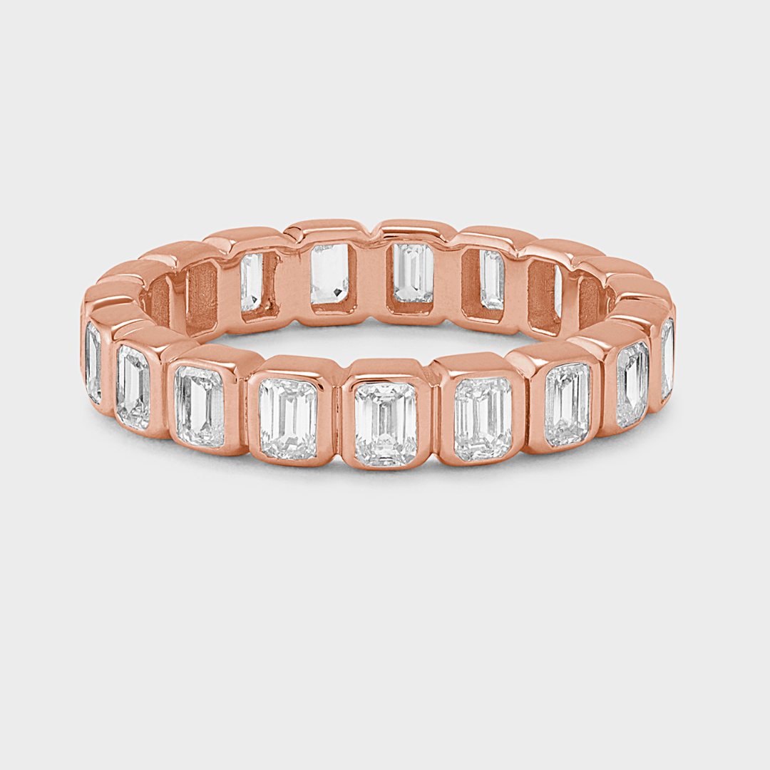 Bezel Set Emerald Cut Band