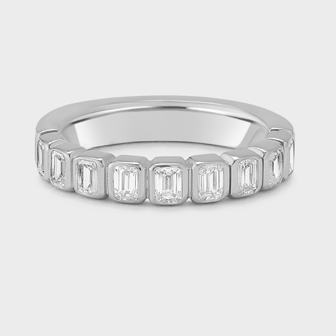 Bezel Set Emerald Cut Band