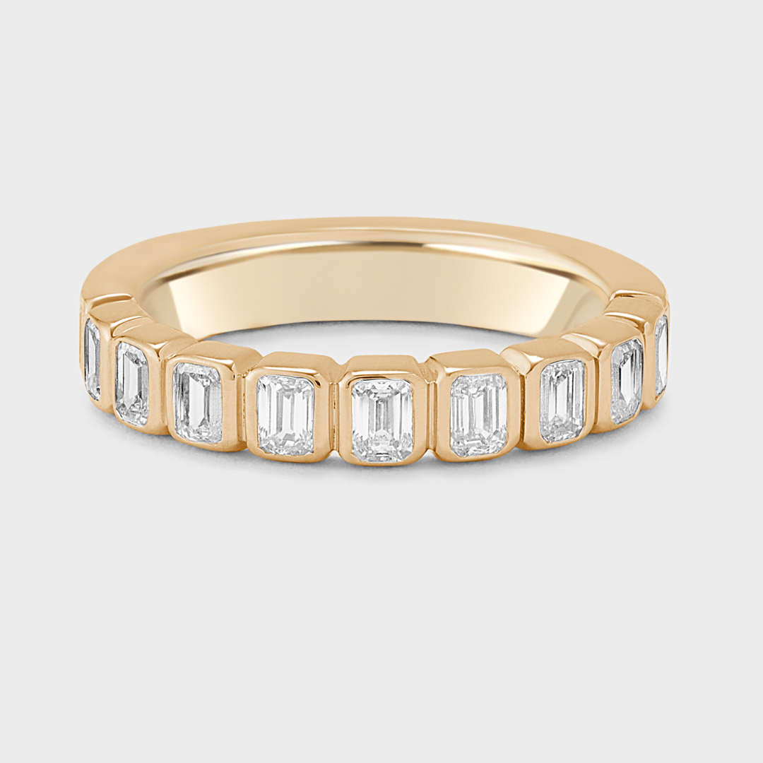 Bezel Set Emerald Cut Band