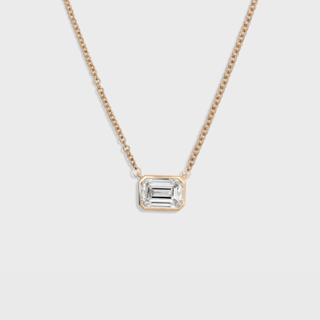 Bezel Set Emerald Cut Pendant