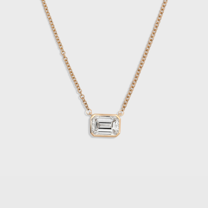 Bezel Set Emerald Cut Pendant
