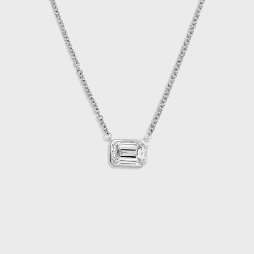 Bezel Set Emerald Cut Pendant