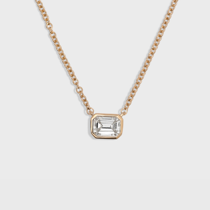 Bezel Set Emerald Cut Pendant