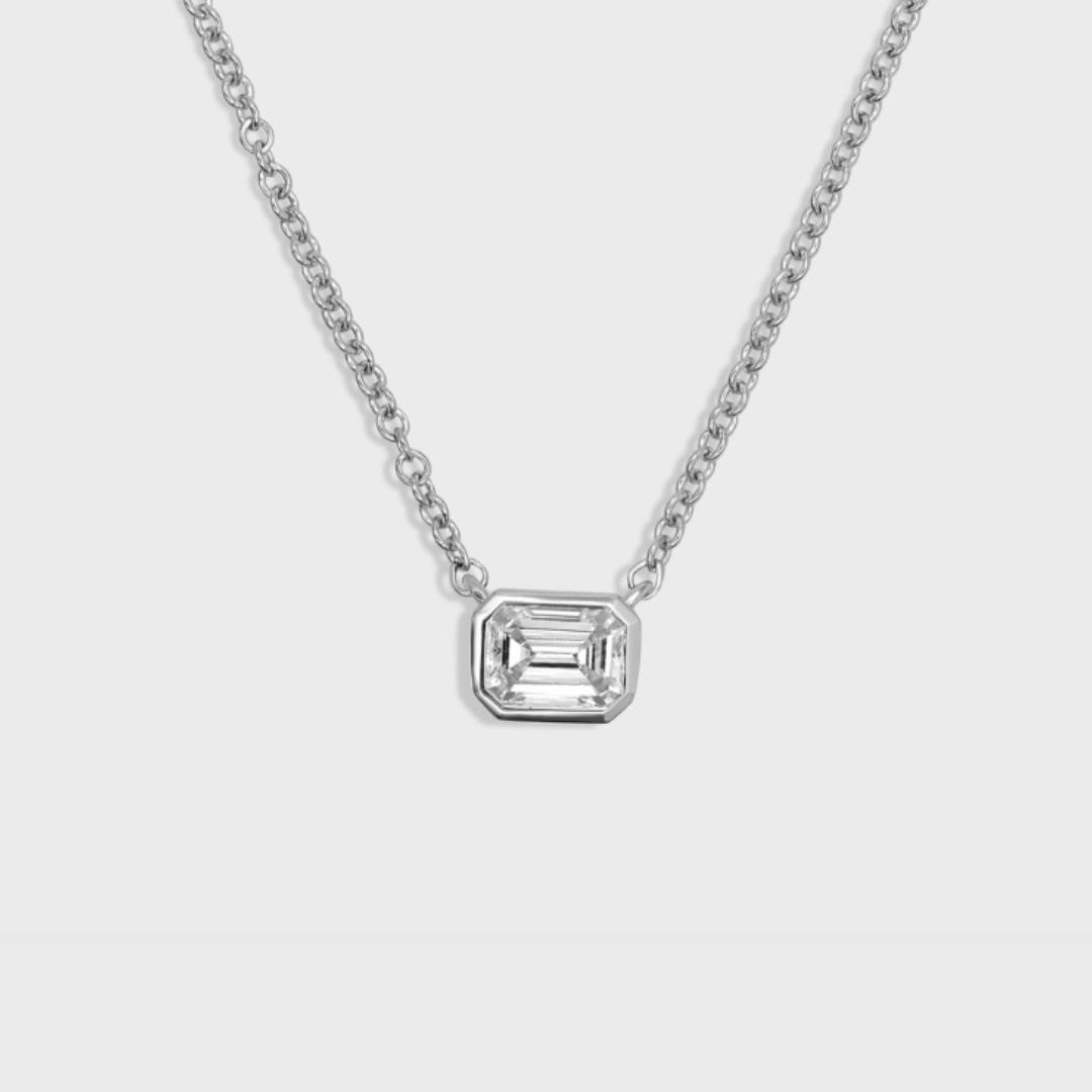 Bezel Set Emerald Cut Pendant