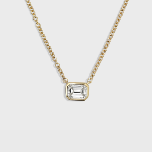 Bezel Set Emerald Cut Pendant