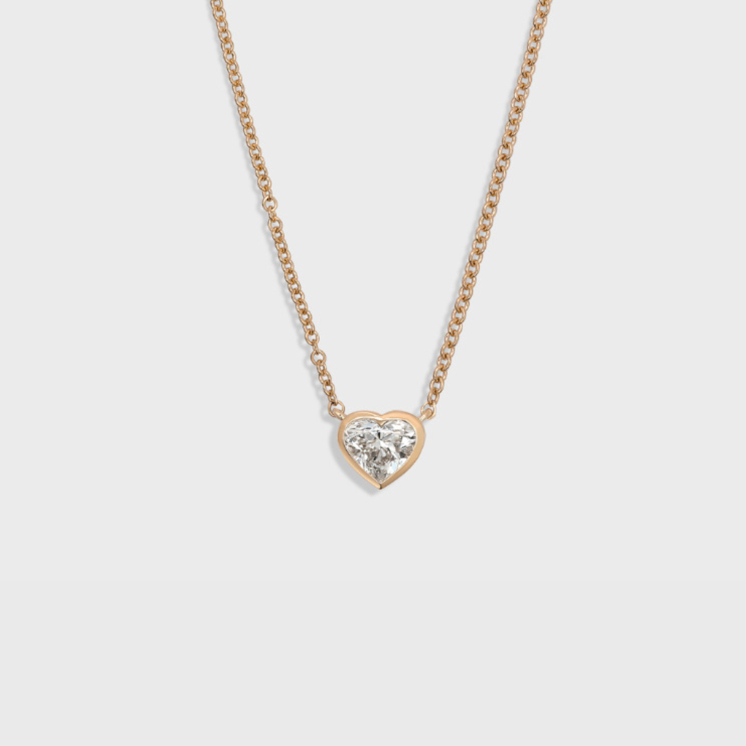 Bezel Set Heart Shape Pendant
