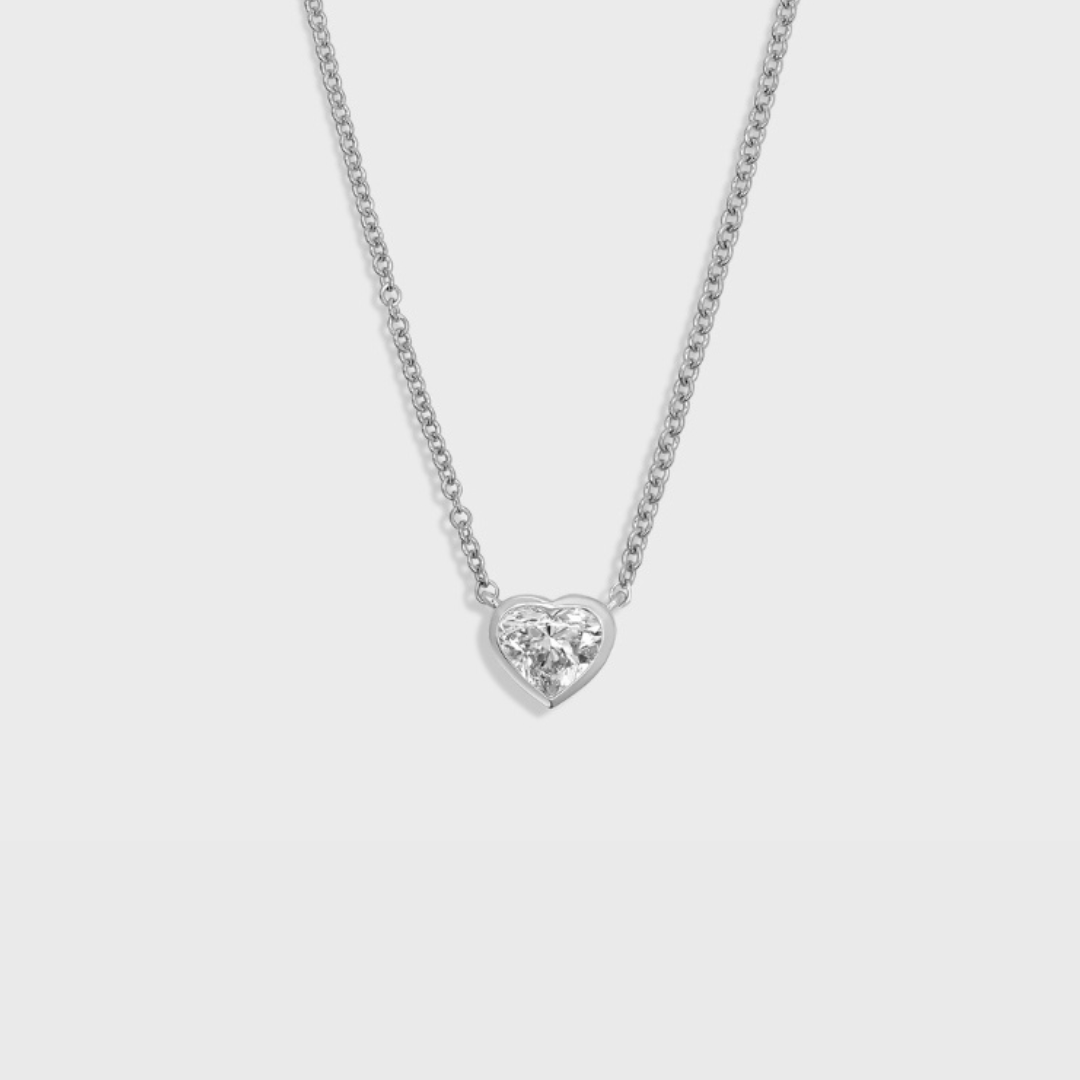 Bezel Set Heart Shape Pendant