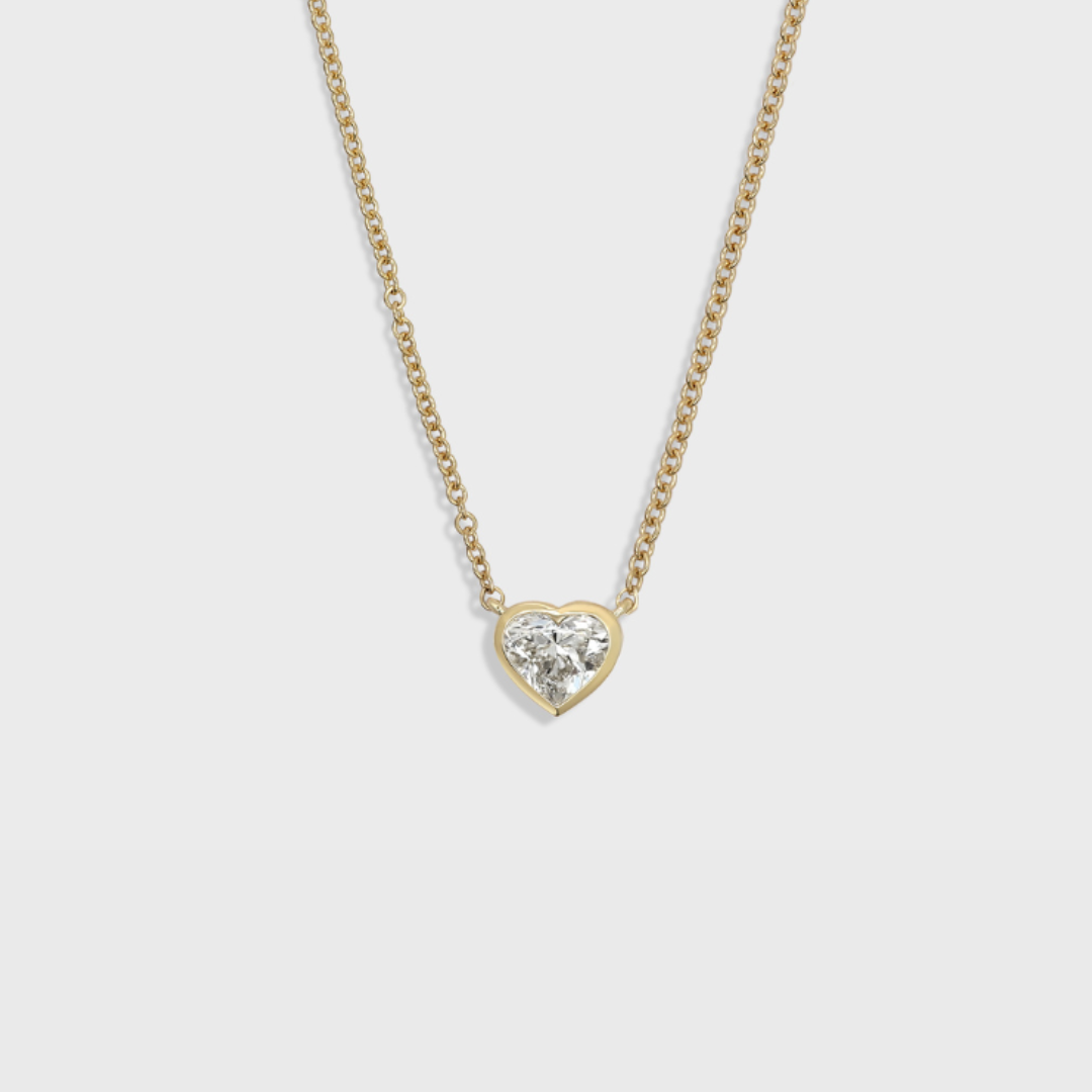 Bezel Set Heart Shape Pendant