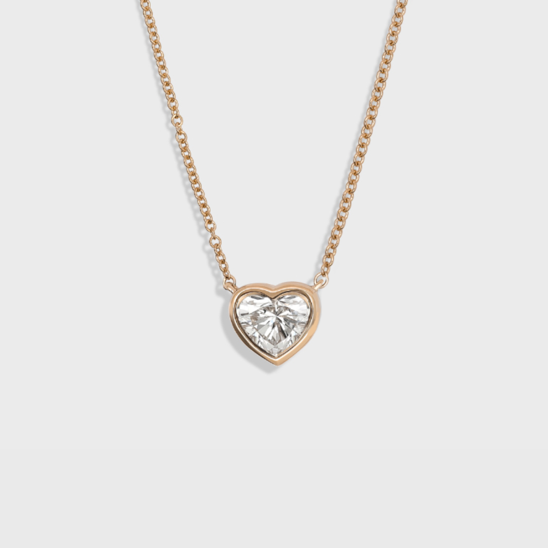 Bezel Set Heart Shape Pendant