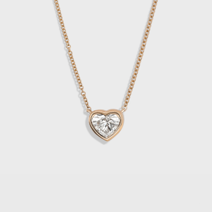 Bezel Set Heart Shape Pendant