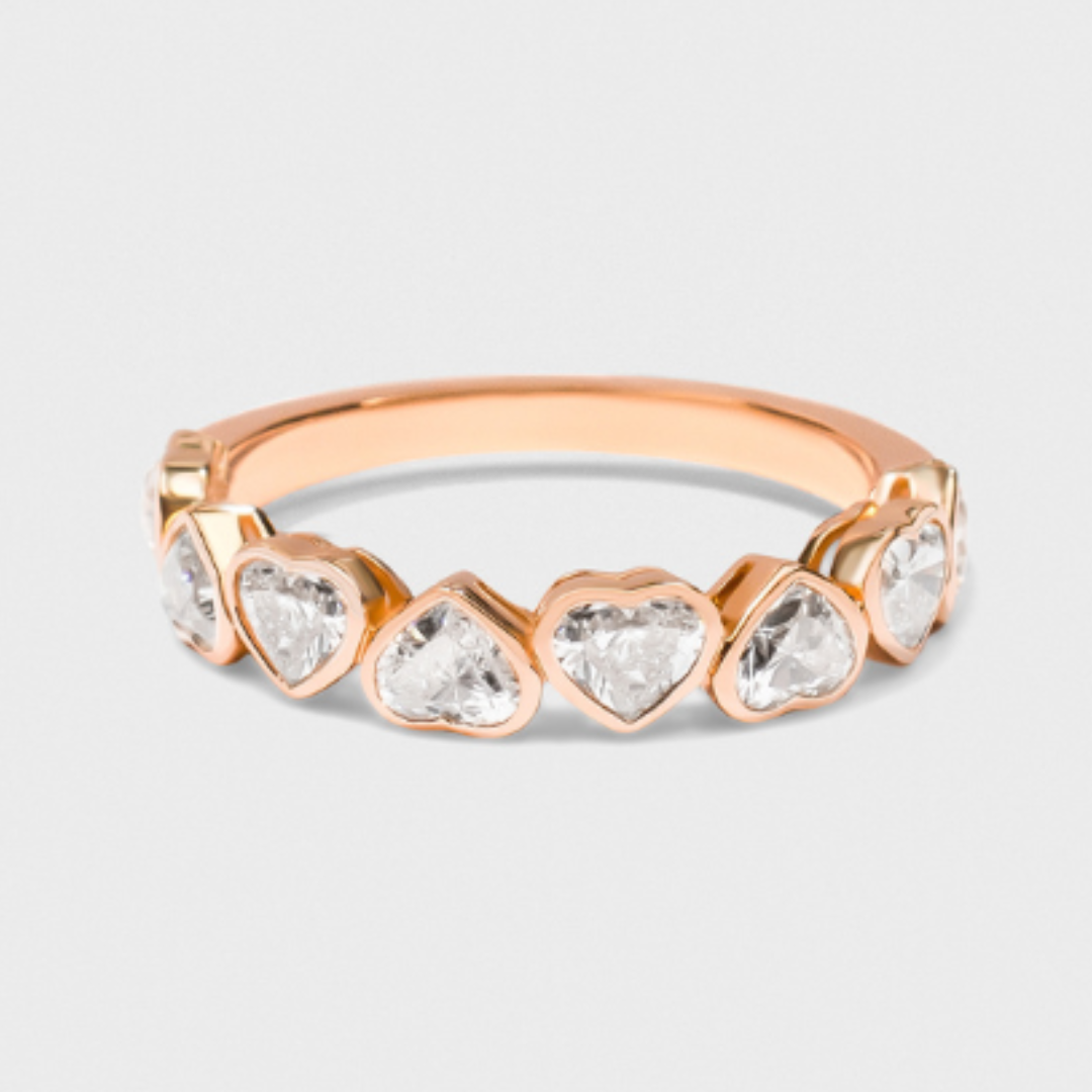 Bezel Set Heart Band
