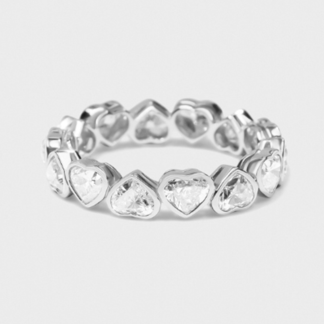 Bezel Set Heart Band