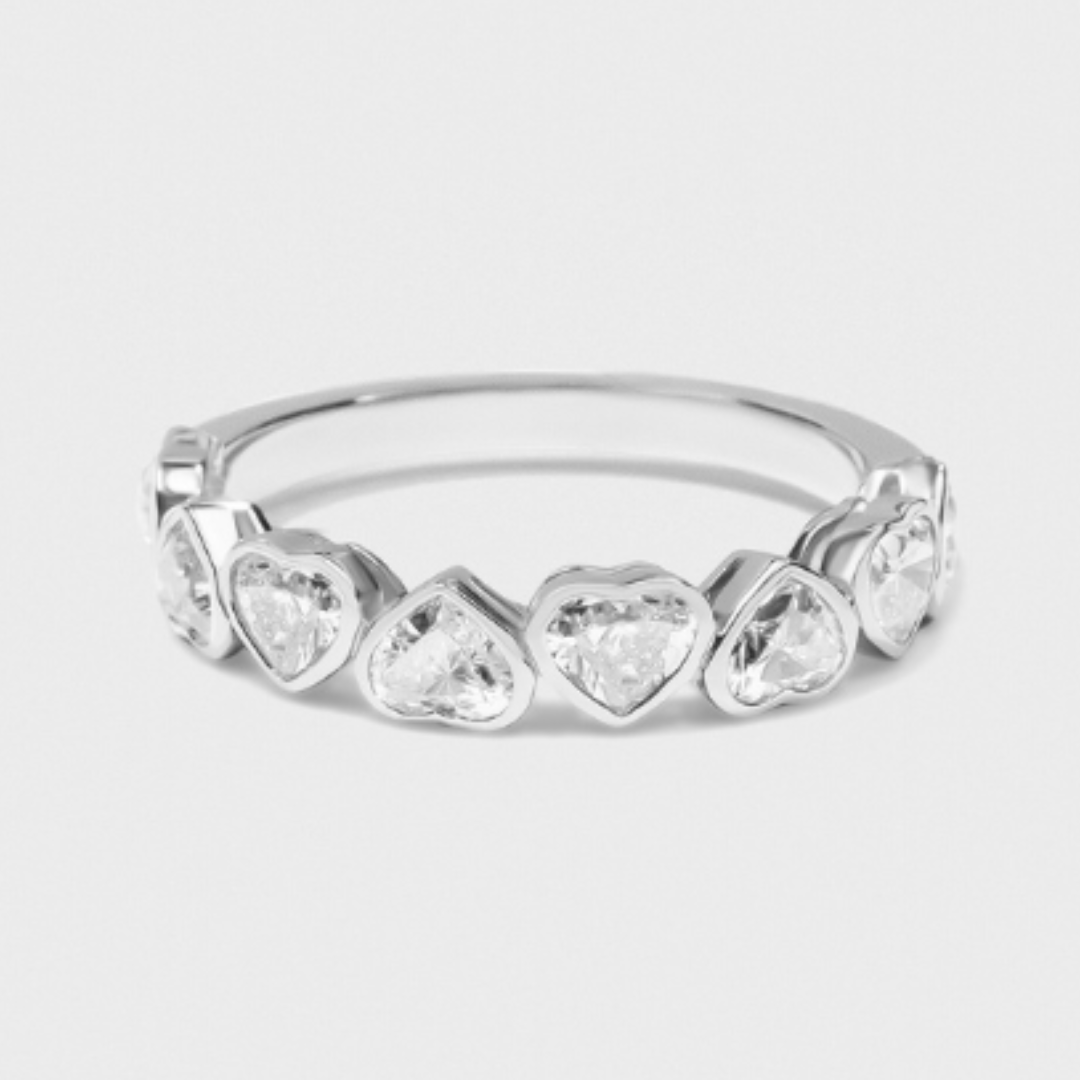 Bezel Set Heart Band