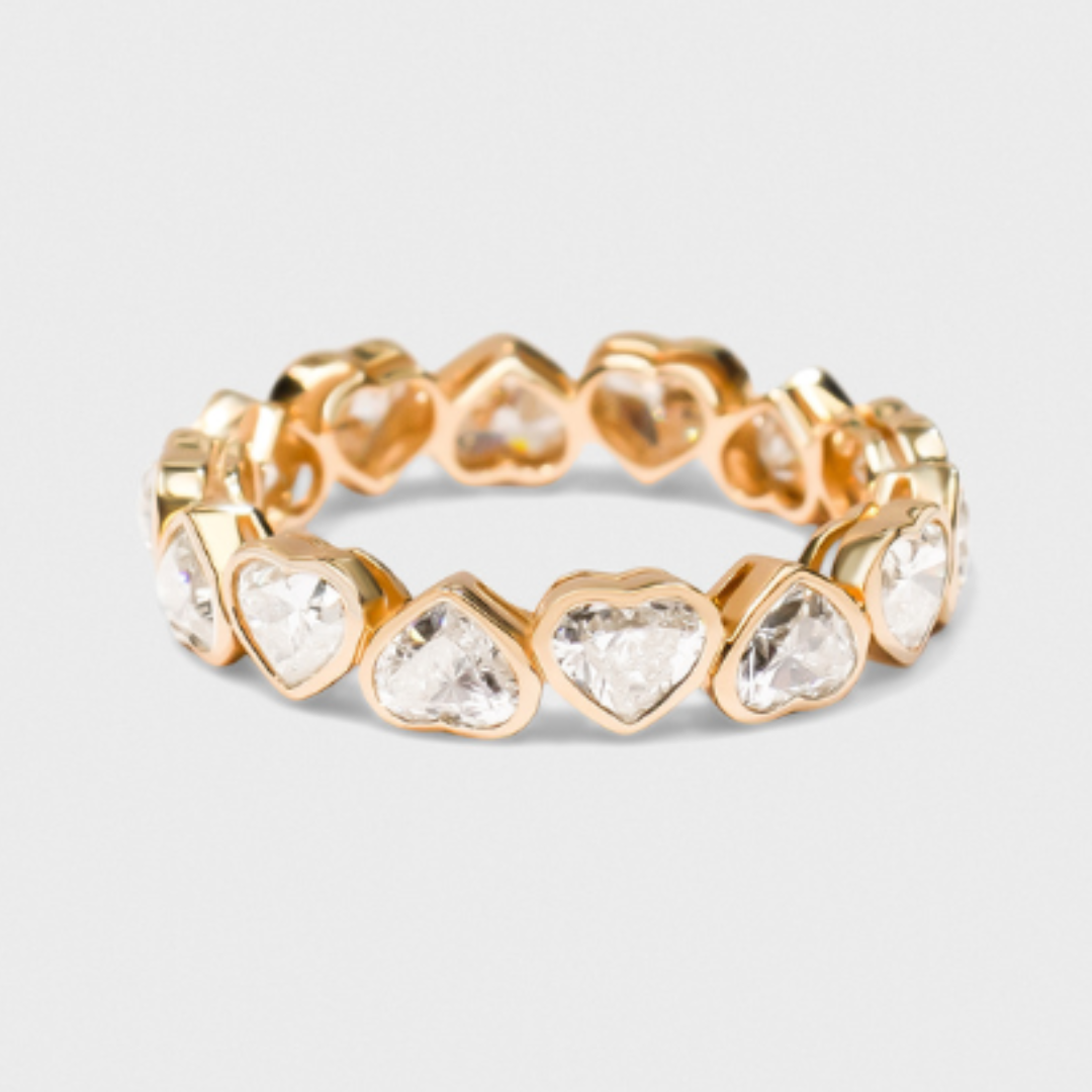 Bezel Set Heart Band