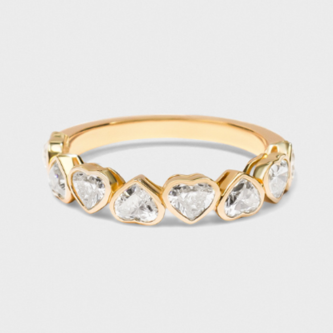 Bezel Set Heart Band