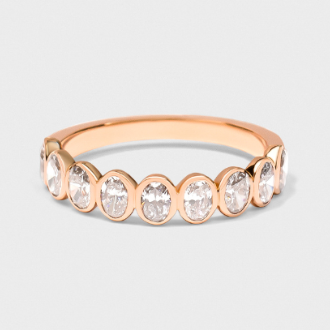Bezel Set Oval Band