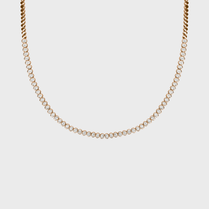 Bezel Set Oval Tennis Necklace