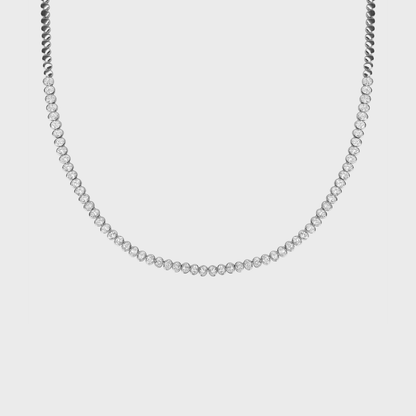 Bezel Set Oval Tennis Necklace