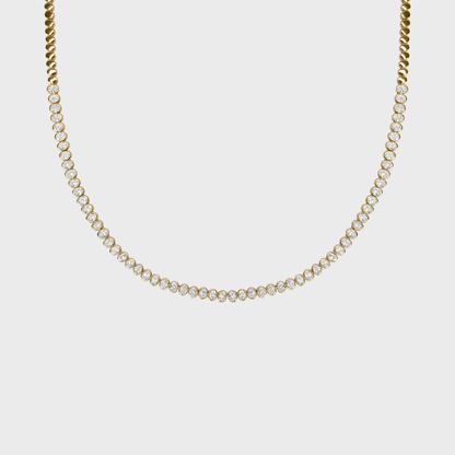 Bezel Set Oval Tennis Necklace