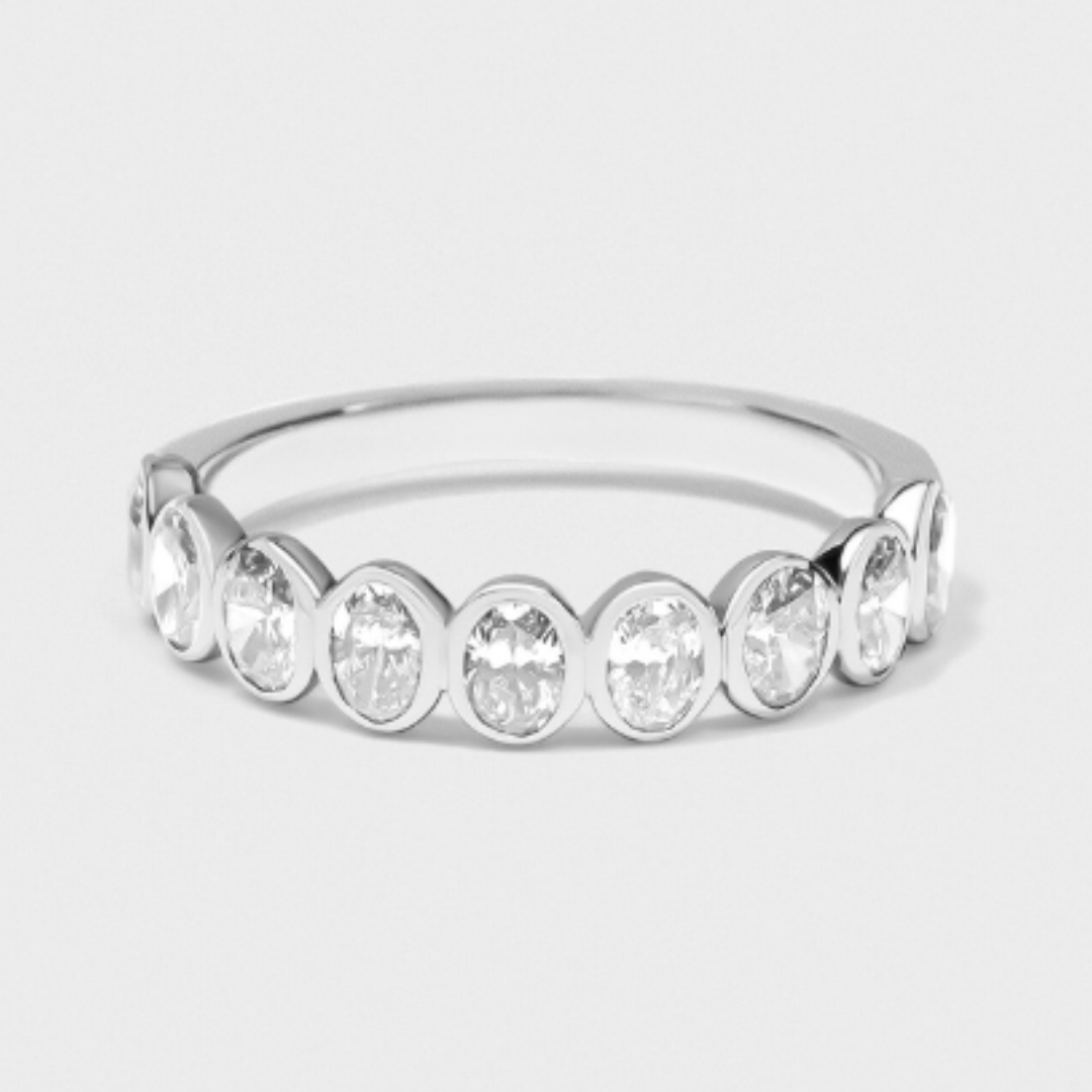 Bezel Set Oval Band