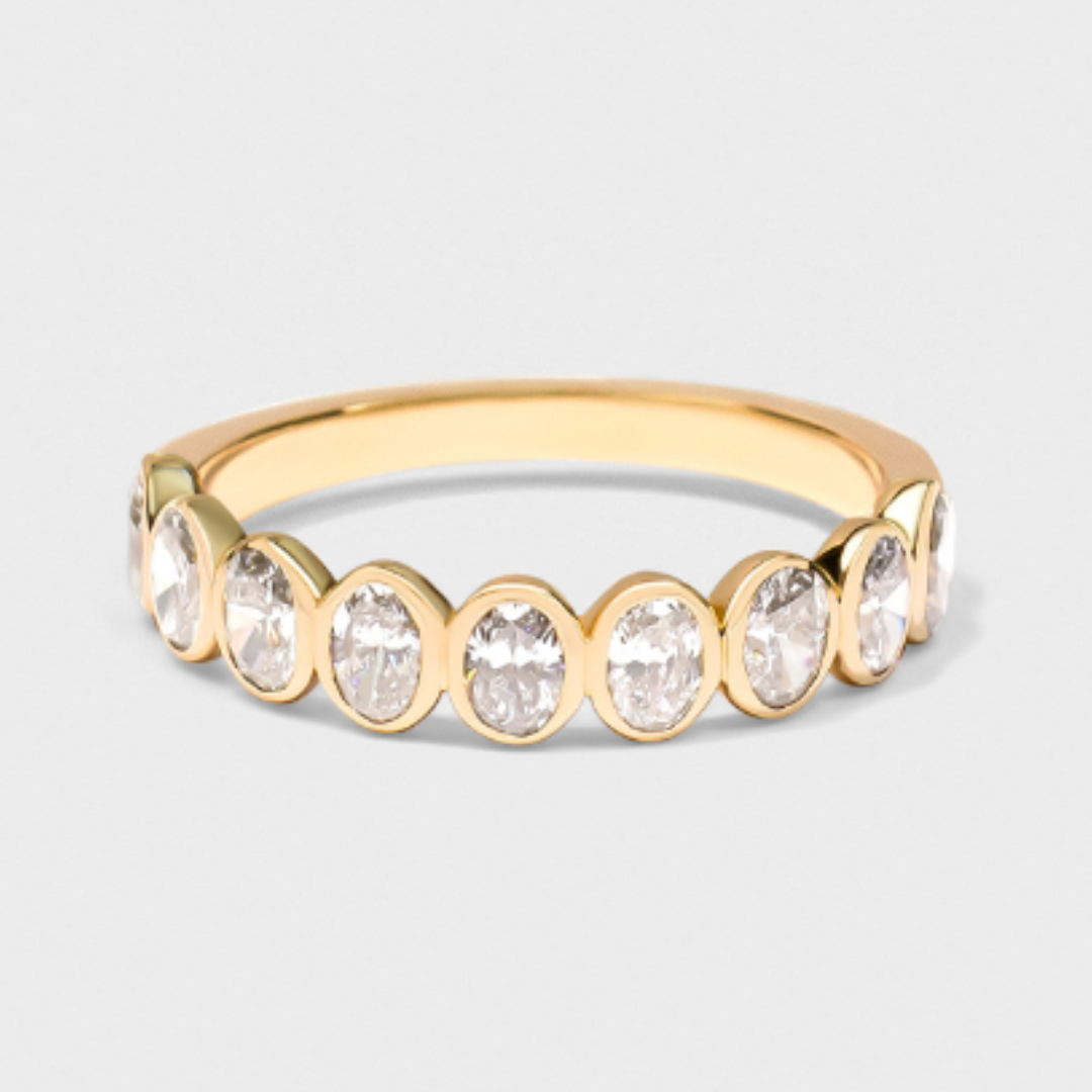 Bezel Set Oval Band