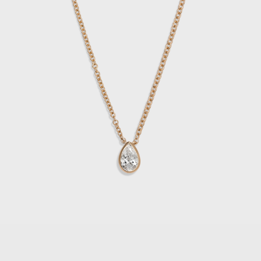 Bezel Set Pear Shape Pendant