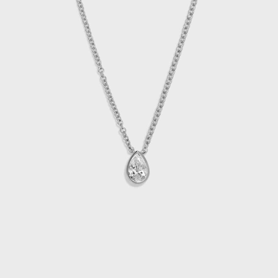 Bezel Set Pear Shape Pendant