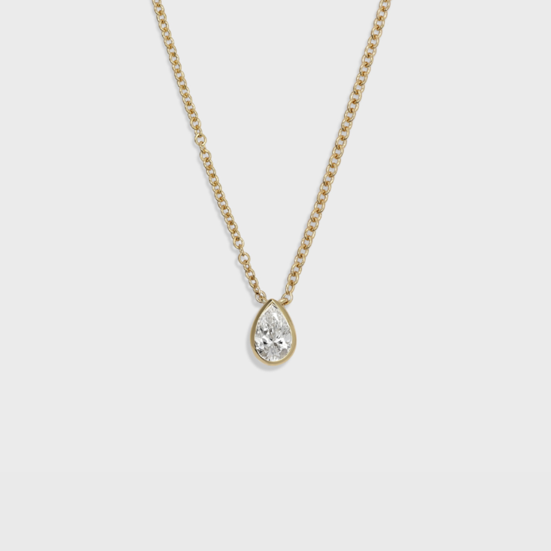 Bezel Set Pear Shape Pendant