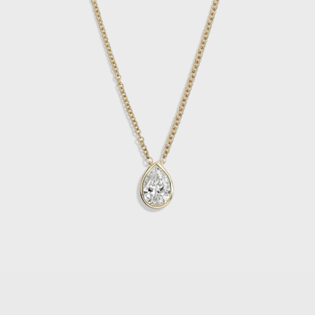 Bezel Set Pear Shape Pendant