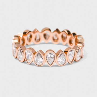 Bezel Set Pear Shape Band
