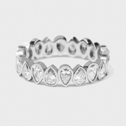Bezel Set Pear Shape Band