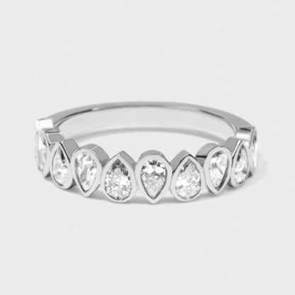 Bezel Set Pear Shape Band