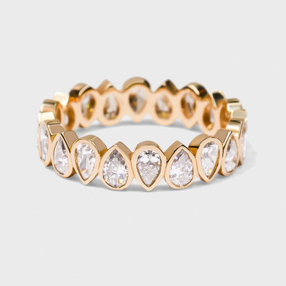 Bezel Set Pear Shape Band