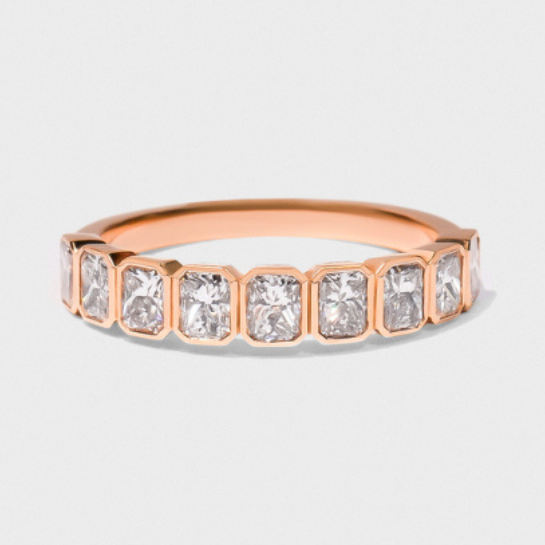 Bezel Set Radiant Cut Band