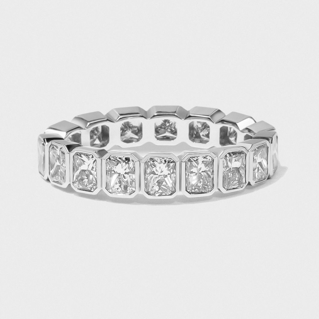 Bezel Set Radiant Cut Band