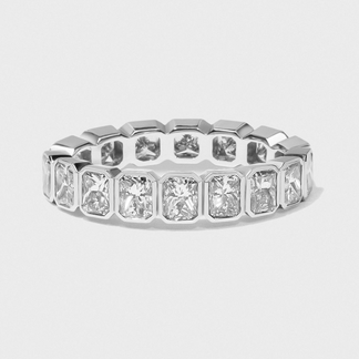 Bezel Set Radiant Cut Band - The Clear Cut Collection