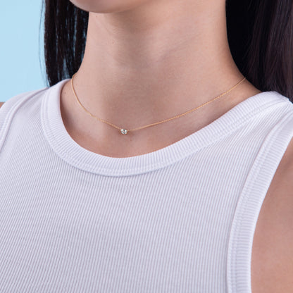 Diamond Bezel Set Oval Necklace