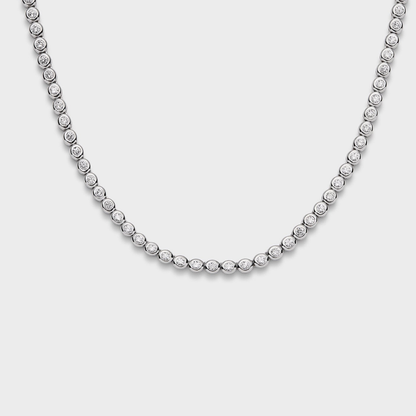 Bezel Set Diamond Tennis Necklace