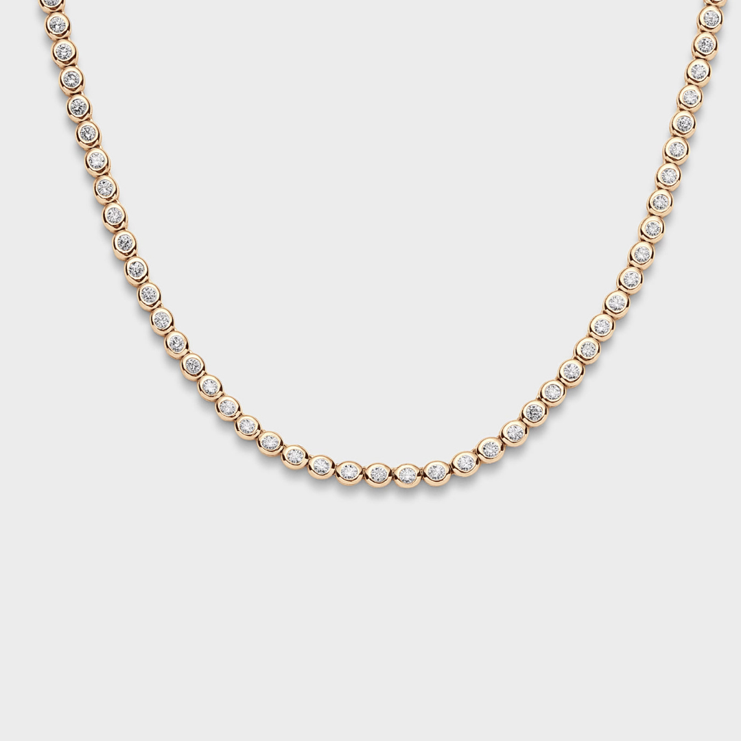 Bezel Set Diamond Tennis Necklace