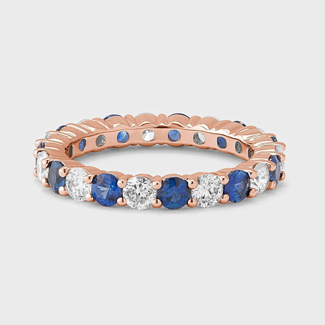 Sapphire Gemstone & Diamond Band