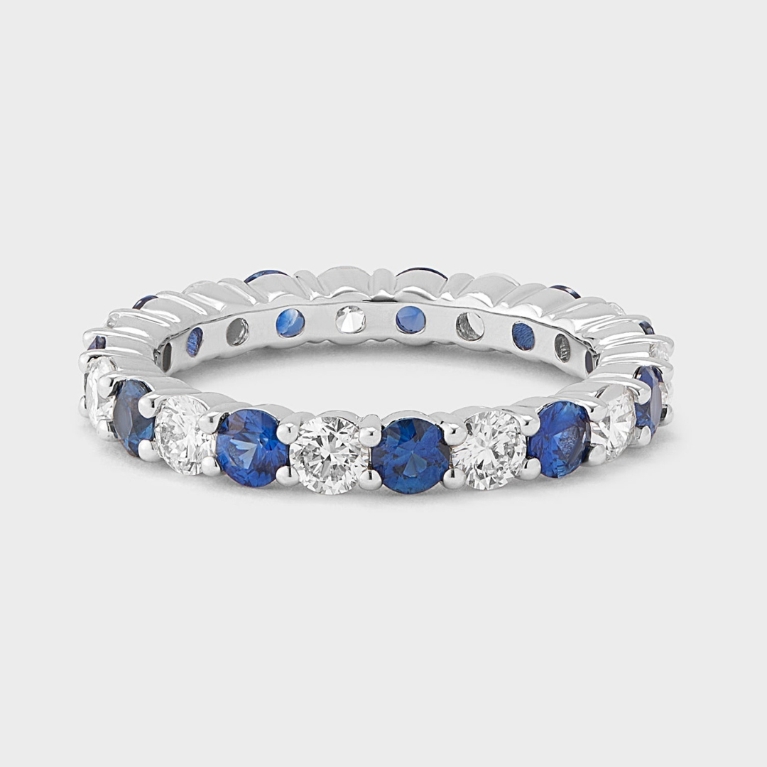 Sapphire Gemstone & Diamond Band