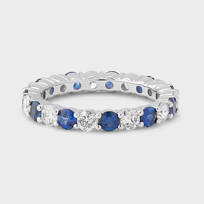 Sapphire Gemstone & Diamond Band