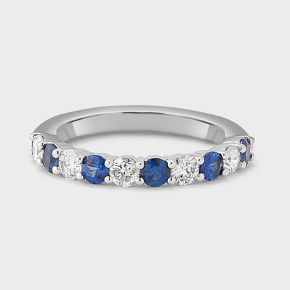 Sapphire Gemstone & Diamond Band