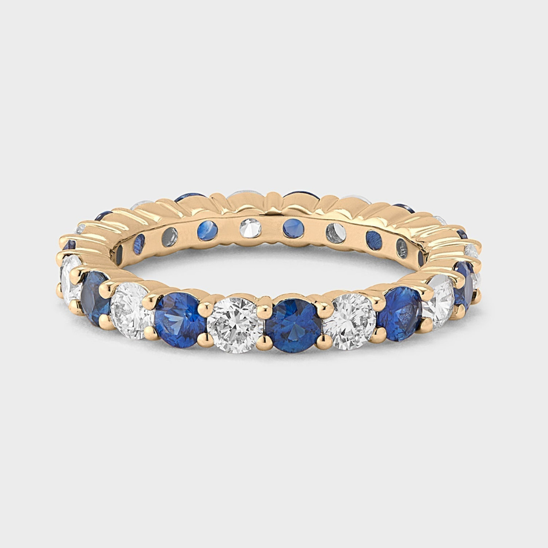 Sapphire Gemstone & Diamond Band